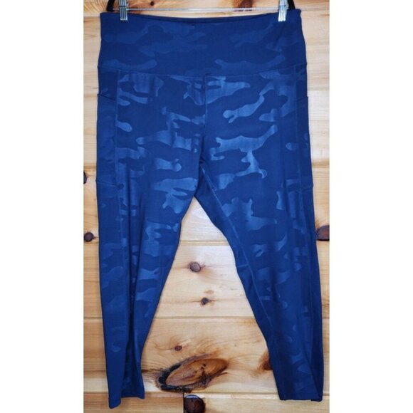 Nicole Miller Slip On Leggings Black Grey Camo Plus Size 3X With Pockets - Picture 1 of 10